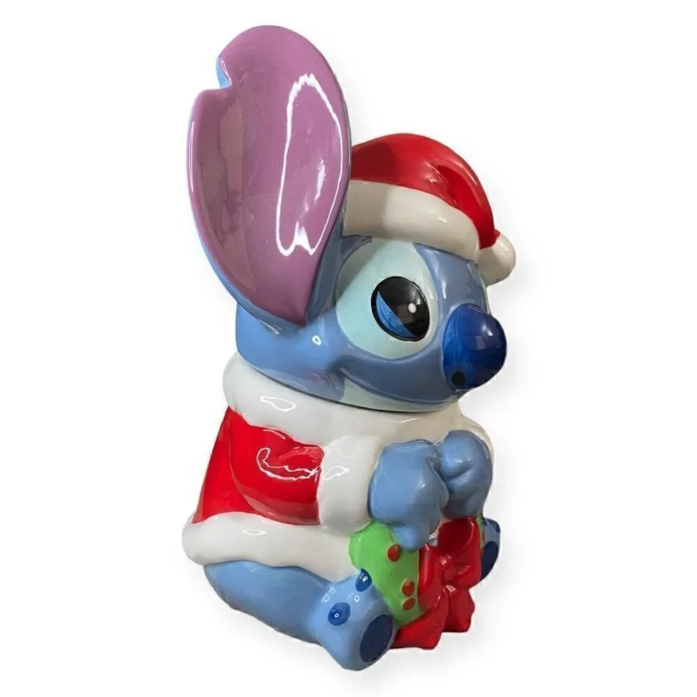 Disney Holiday Stitch Christmas Cookie Jar Stitch from Lilo & Stitch New (c)
